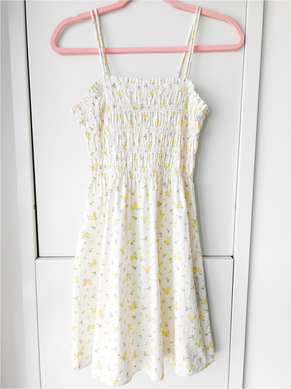 H&M yellow and white floral cotton dress